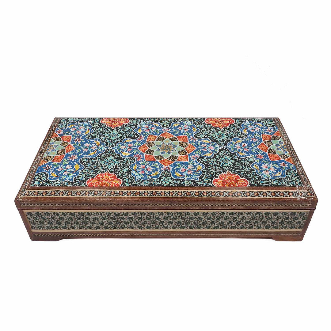Handcrafted Hatem-Inlaid Wooden Box - WAAH276