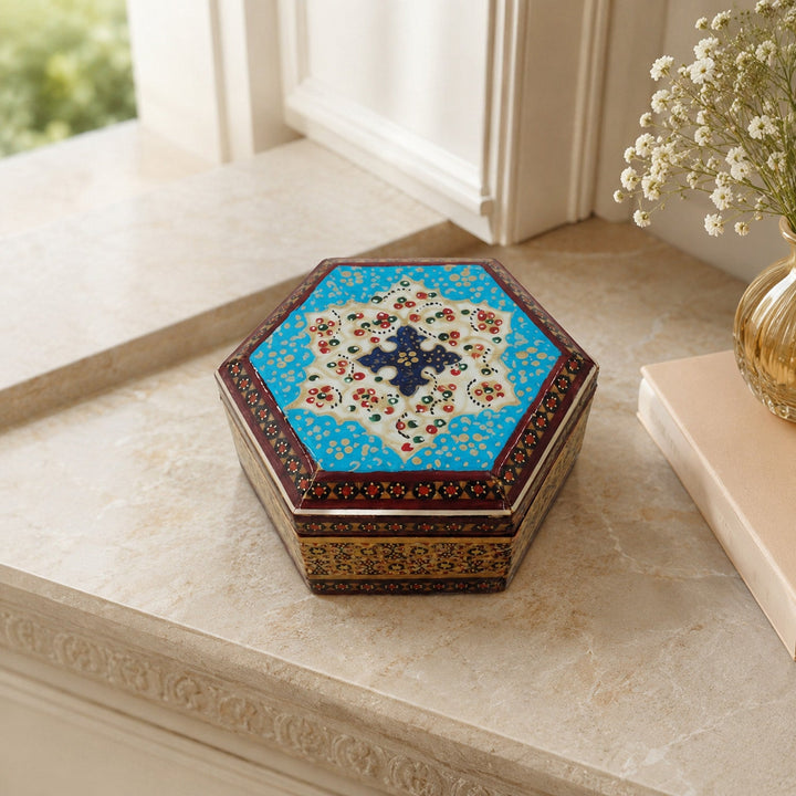 Handcrafted Hatem Inlaid Wooden Decorative Box - WAAH301