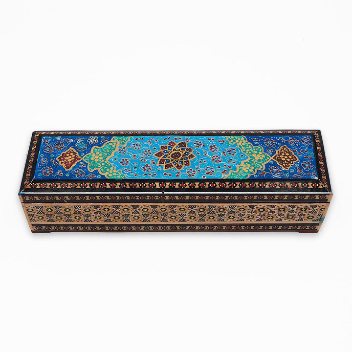 Traditional Motif | Handcrafted Hatem-Inlaid Wooden Box - WAAH388