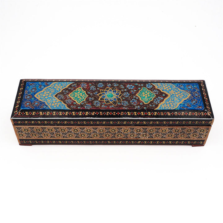 Traditional Motif | Handcrafted Hatem-Inlaid Wooden Box - WAAH391