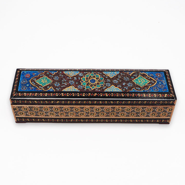 Traditional Motif | Handcrafted Hatem-Inlaid Wooden Box - WAAH392