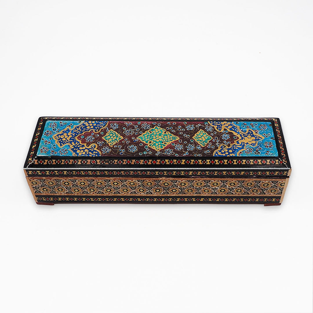 Traditional Motif | Handcrafted Hatem-Inlaid Wooden Box - WAAH395