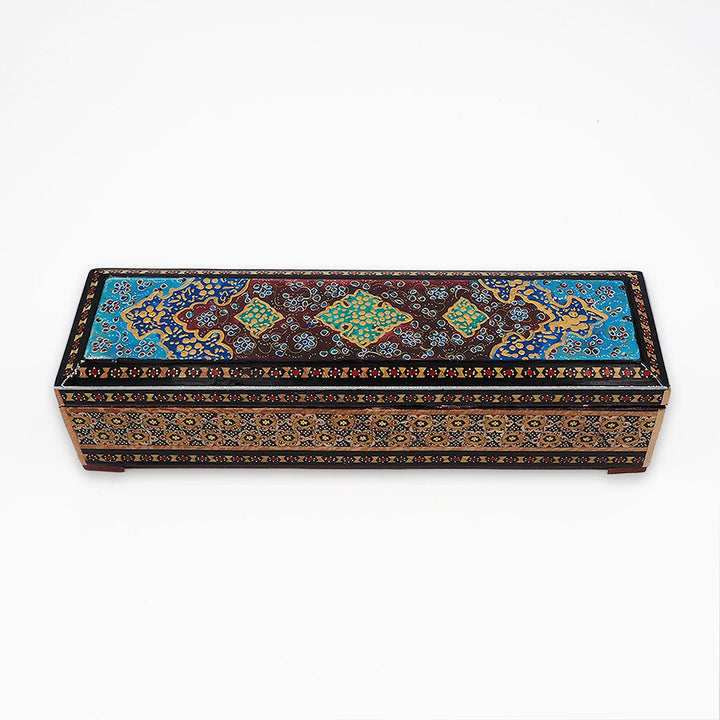 Traditional Motif | Handcrafted Hatem-Inlaid Wooden Box - WAAH395