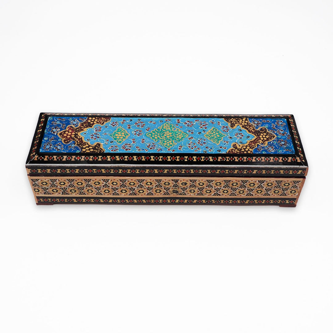 Traditional Motif | Handcrafted Hatem-Inlaid Wooden Box - WAAH396
