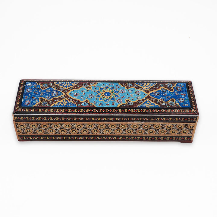 Traditional Motif | Handcrafted Hatem-Inlaid Wooden Box - WAAH402