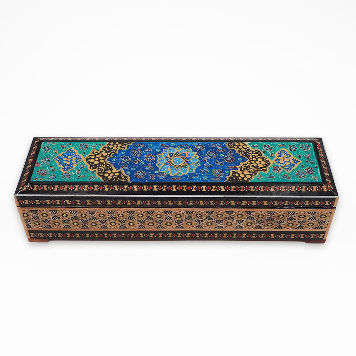 Traditional Motif | Handcrafted Hatem-Inlaid Wooden Box - WAAH404