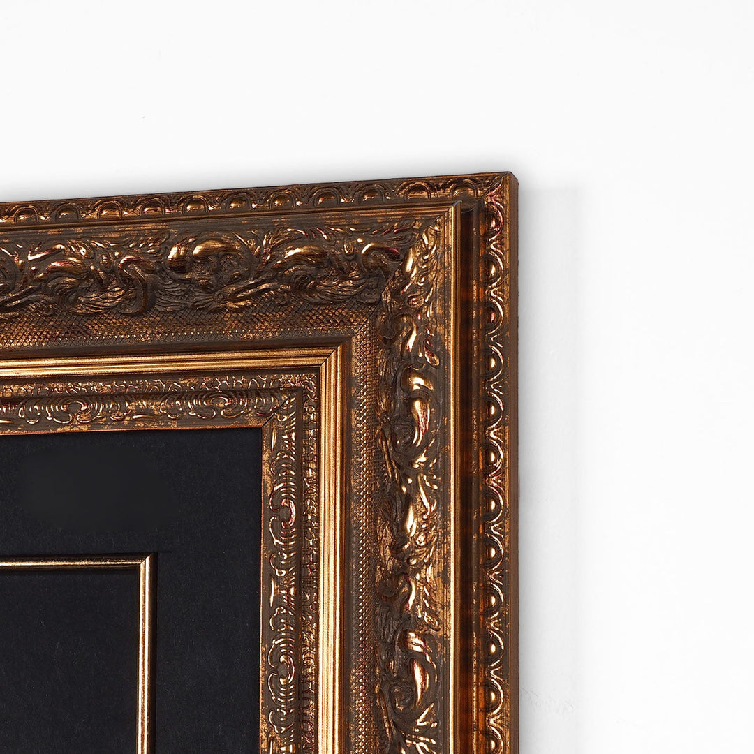 Gold Leaf Glass Wall Art with Zulfiqar Sword of Hz. Ali and Wooden Frame - WAAH446