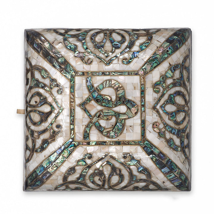 Handcrafted Wooden Box with Abalone Mother-of-Pearl Inlay - WAAH472