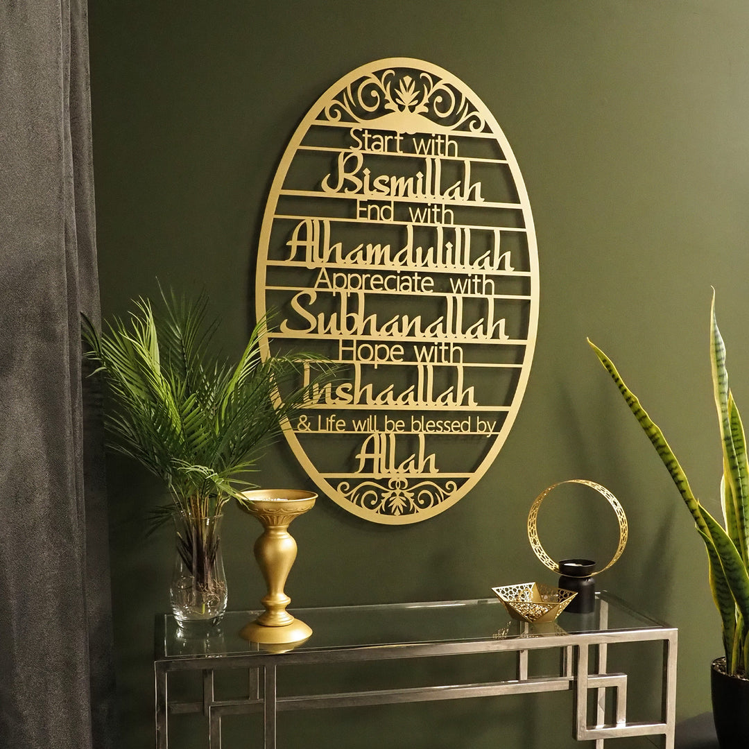 Start With Bismillah Metal Wall Sign - WAM135