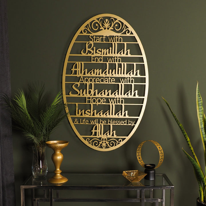 Start With Bismillah Metal Wall Sign - WAM135