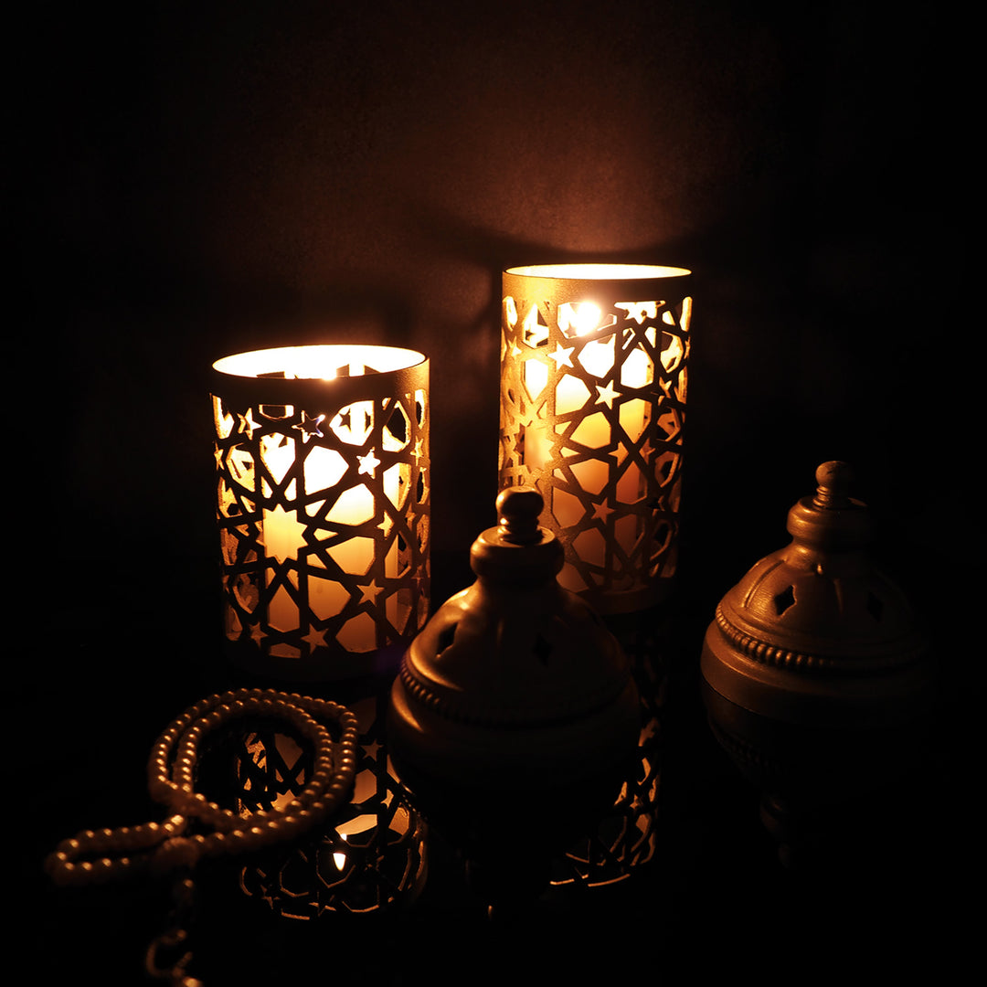 Metal Islamic Candle Holder Set of 2 - WAMH136
