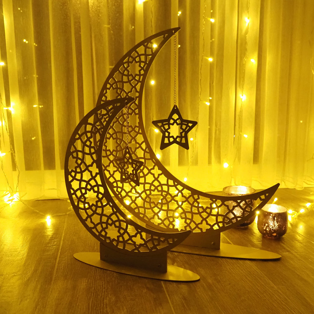 Metal Crescent Moon Decor - WAMH169