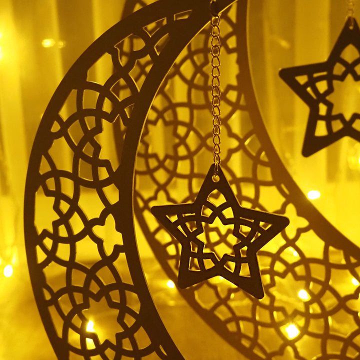 Metal Crescent Moon Decor - WAMH169