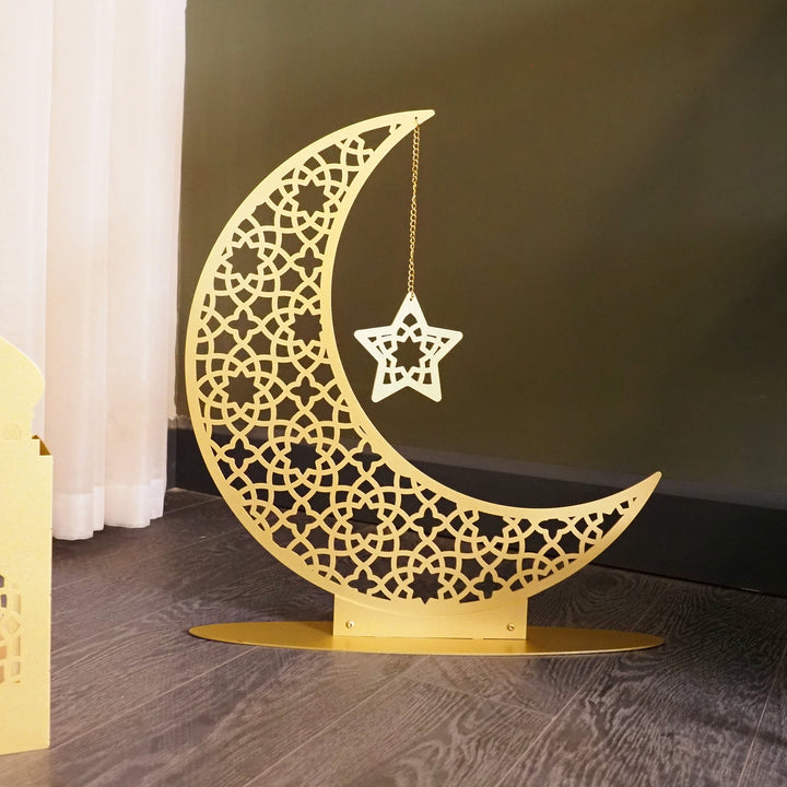 Metal Crescent Moon Decor - WAMH169