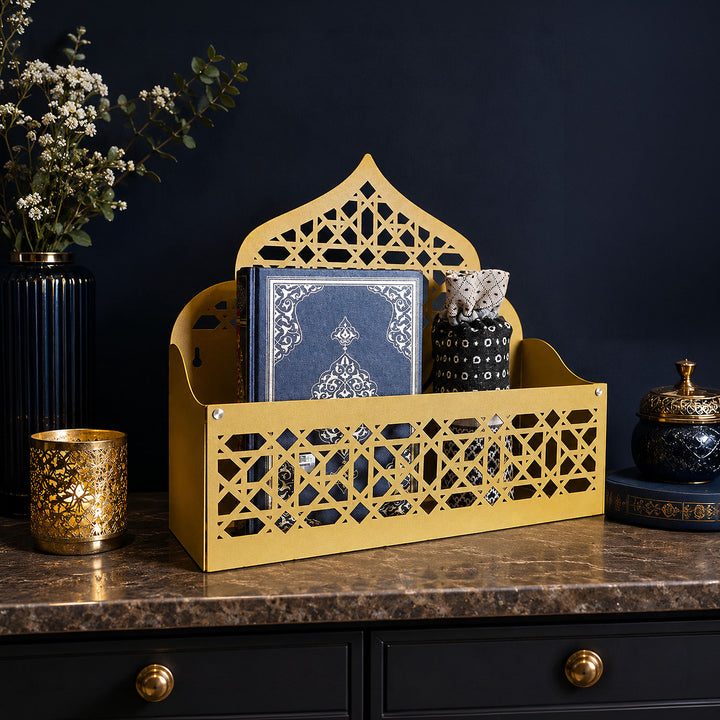 Metal Islamic Organizer for Wall or Tabletop (Mihrab-Shaped) – WAMH200