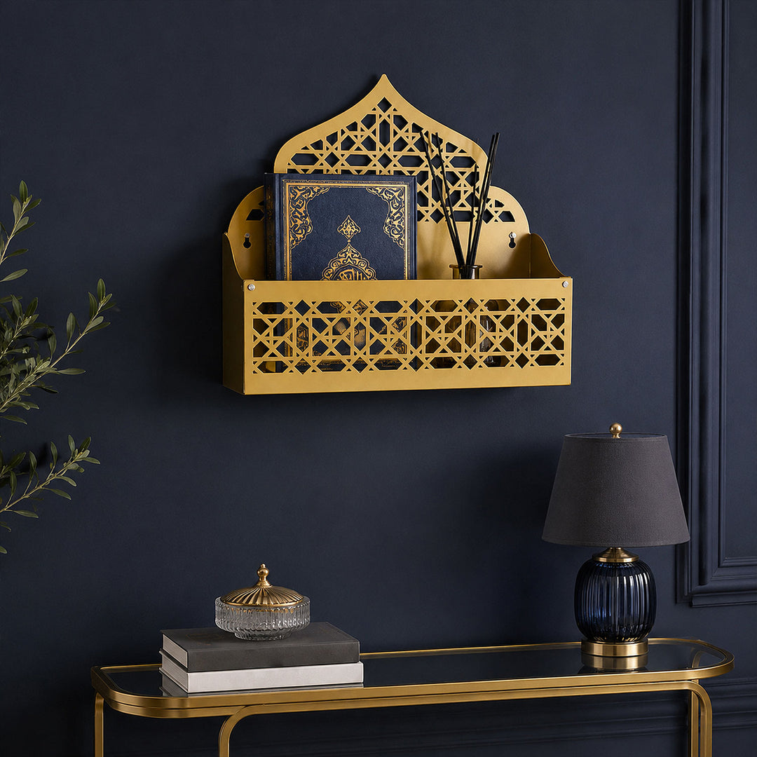 Metal Islamic Organizer for Wall or Tabletop (Mihrab-Shaped) – WAMH200