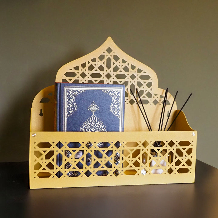 Metal Islamic Organizer for Wall or Tabletop (Mihrab-Shaped) – WAMH200