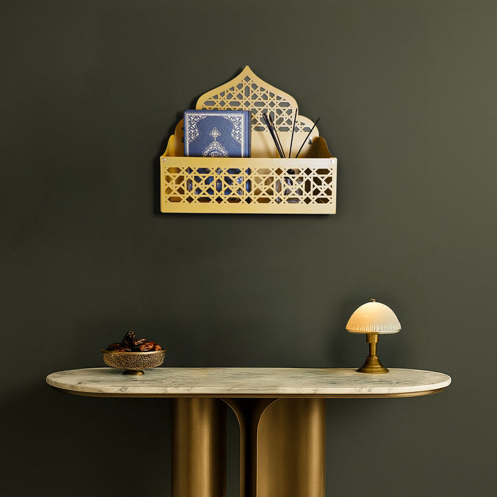 Metal Islamic Organizer for Wall or Tabletop (Mihrab-Shaped) – WAMH200