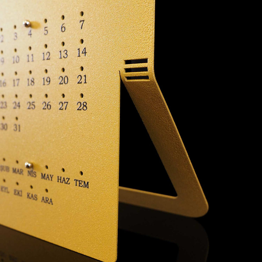 Prayer Time Metal Islamic Desk Calendar (Turkish) - WAMH201