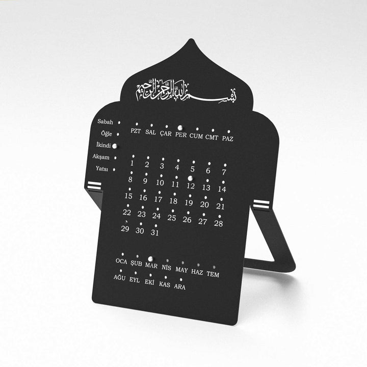 Prayer Time Metal Islamic Desk Calendar (Turkish) - WAMH201