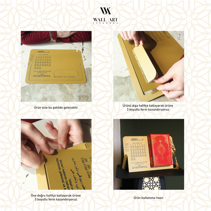 Metal Quran Stand with Juz Progress Tracker (Turkish) - WAMH203