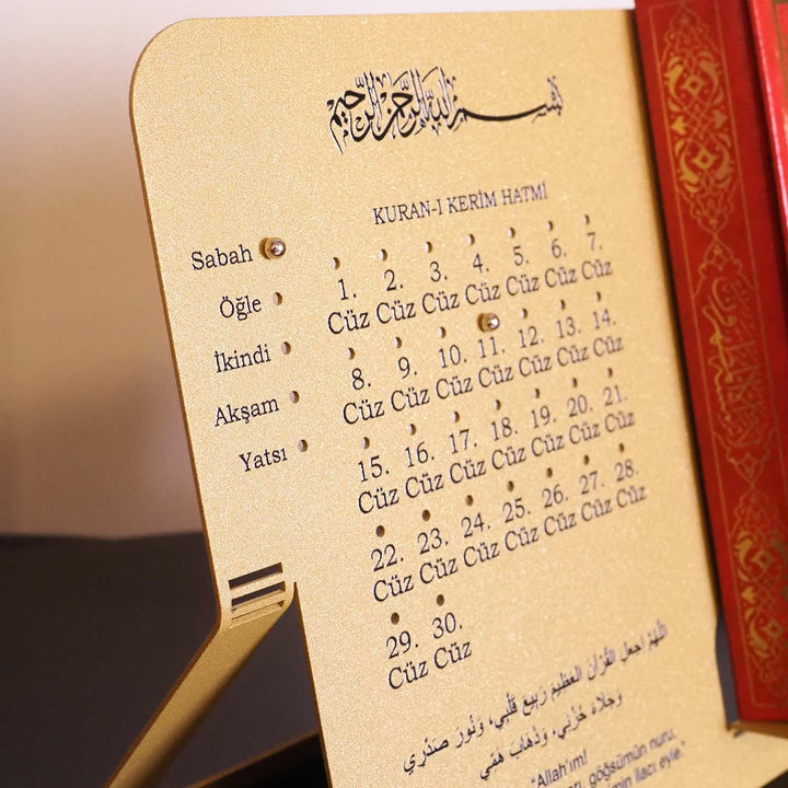 Metal Quran Stand with Juz Progress Tracker (Turkish) - WAMH203