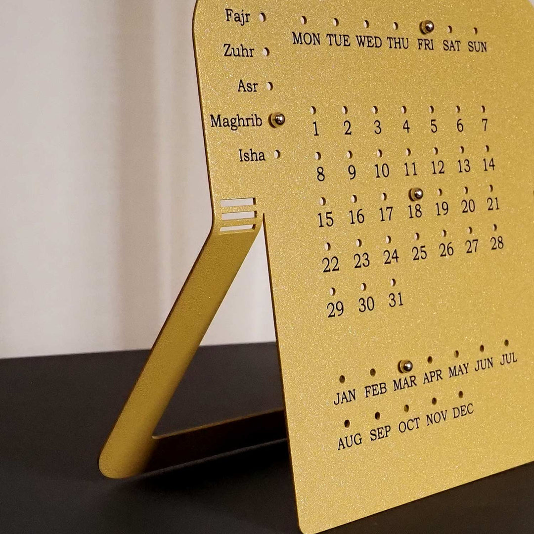 Prayer Time Metal Islamic Desk Calendar - WAMH206
