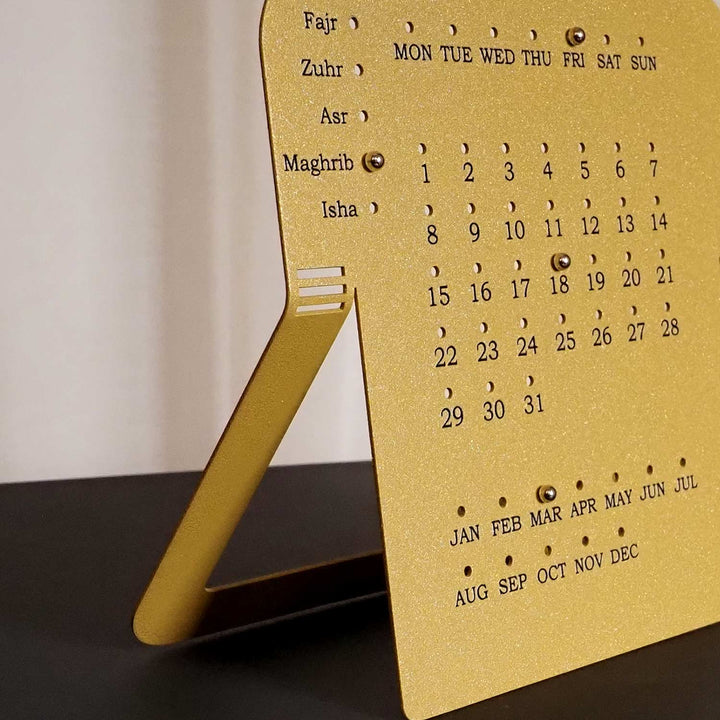 Prayer Time Metal Islamic Desk Calendar - WAMH206