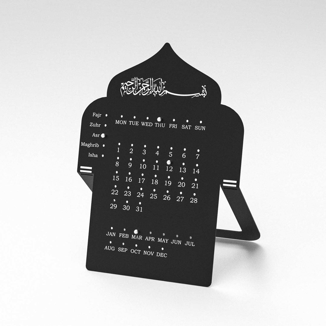Prayer Time Metal Islamic Desk Calendar - WAMH206