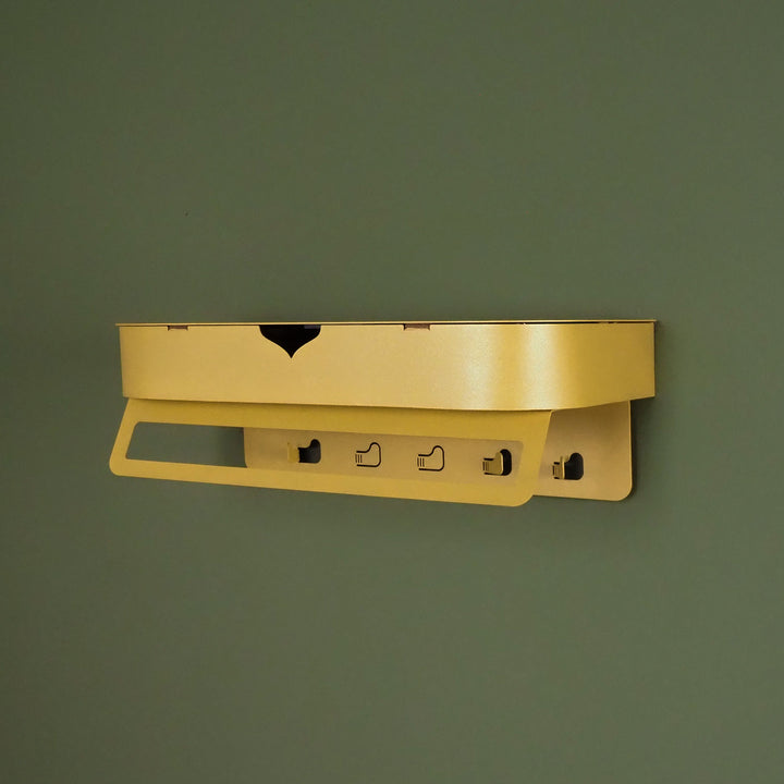 Sefa Metal Organizer Wall Shelf with Mirror - WAMH209