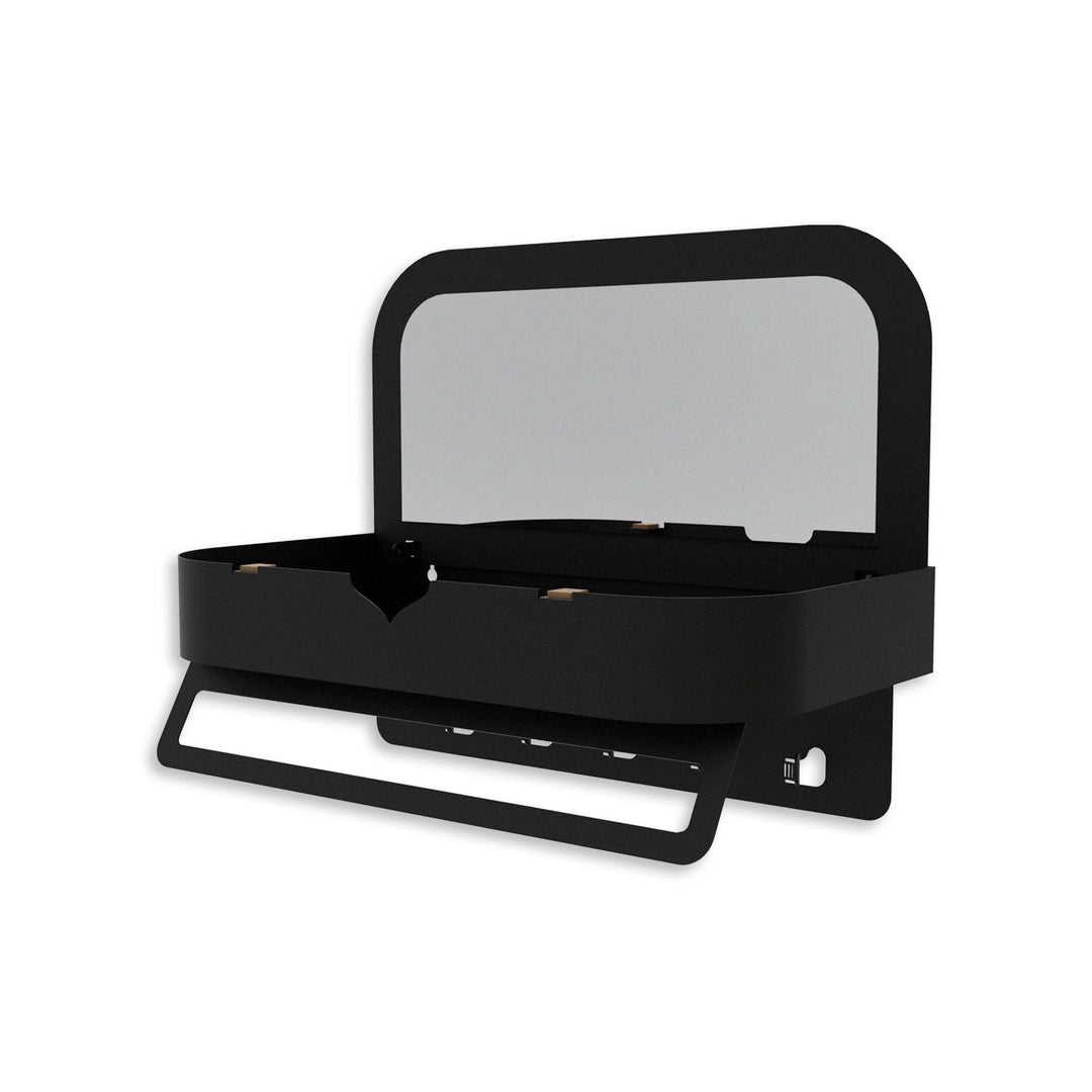 Sefa Metal Organizer Wall Shelf with Mirror - WAMH209