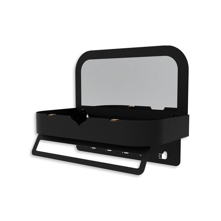 Sefa Metal Organizer Wall Shelf with Mirror - WAMH209