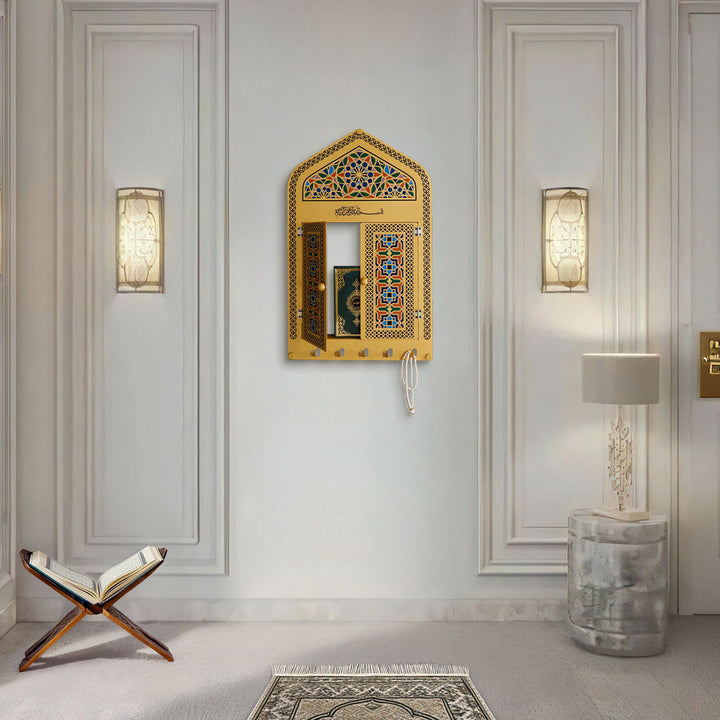 Metal Islamic Wall Display Cabinet (Mihrab Shaped) - WAMH210