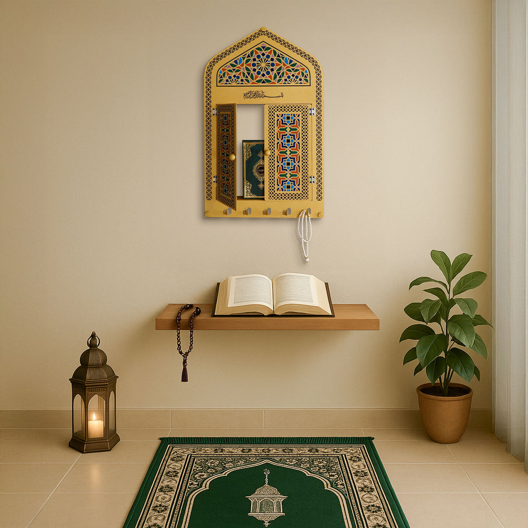 Metal Islamic Wall Display Cabinet (Mihrab Shaped) - WAMH210