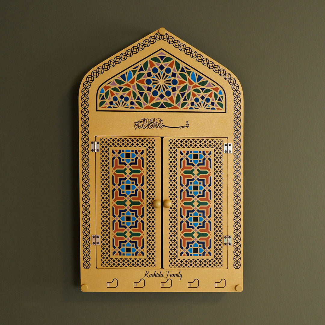 Custom Metal Islamic Wall Display Cabinet (Mihrab Shaped) - WAMH211