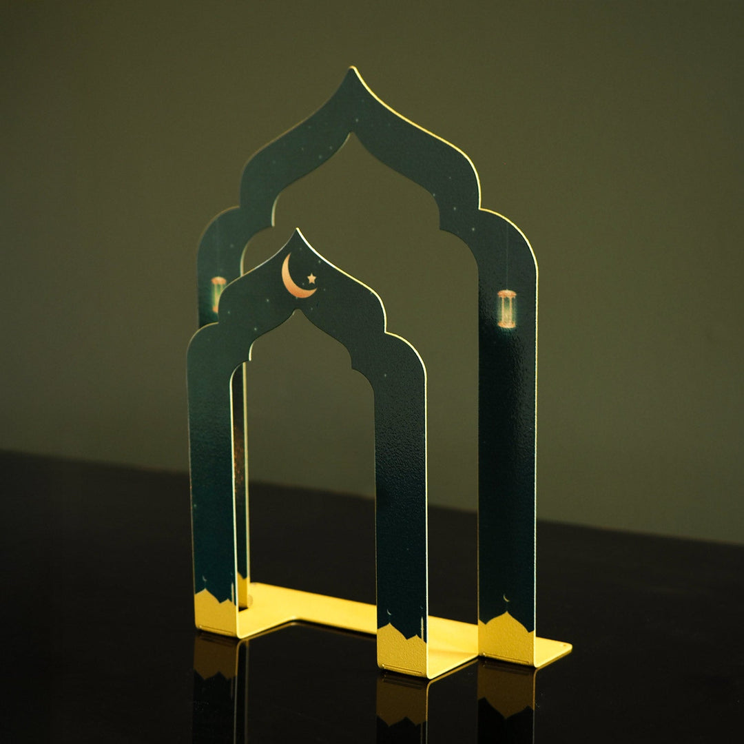 Ramadan Mubarak Written Metal Candleholder and Quran Holder - WAMH222
