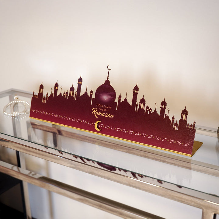 Hoşgeldin Ya Şehri Ramazan Written Metal Ramadan Calendar - WAMH223