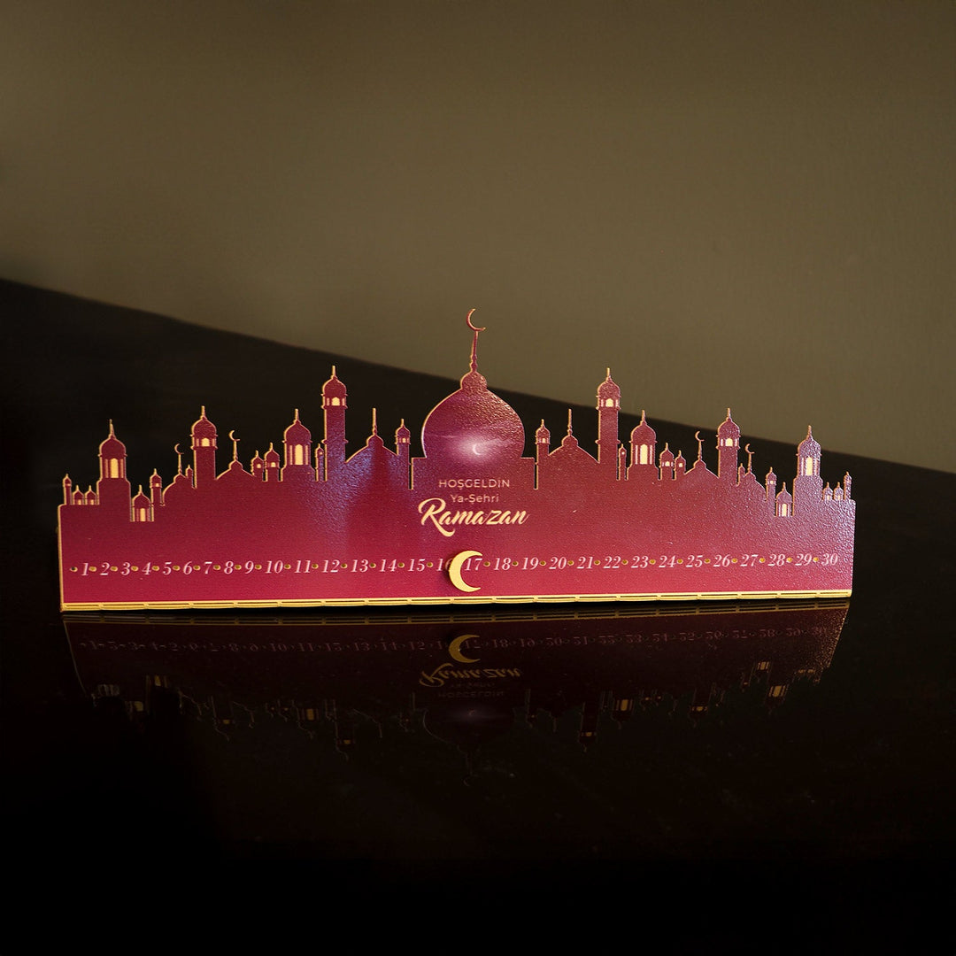 Hoşgeldin Ya Şehri Ramazan Written Metal Ramadan Calendar - WAMH223