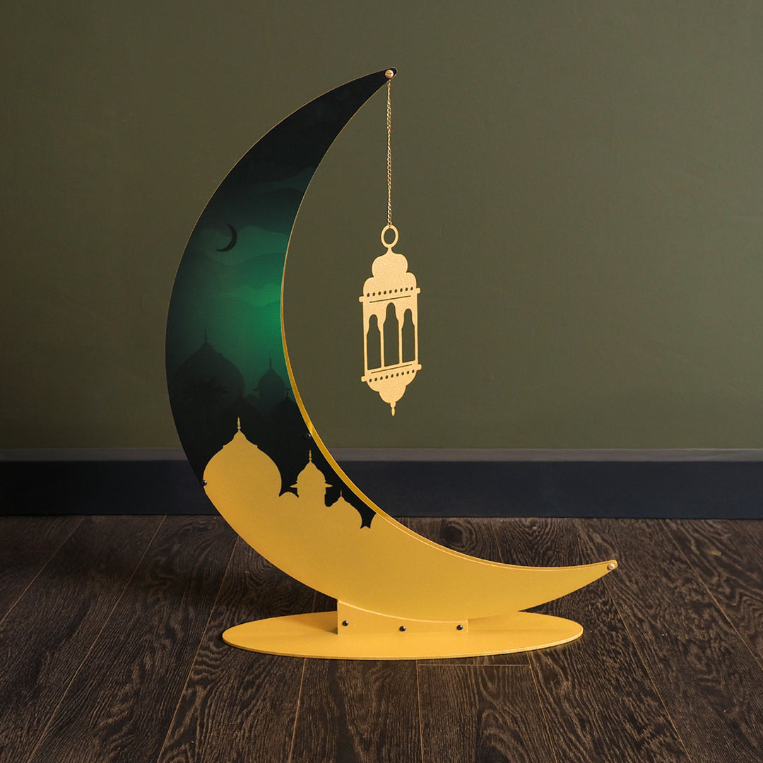 68 cm 3D Colorful Metal Ramadan Moon - WAMH227