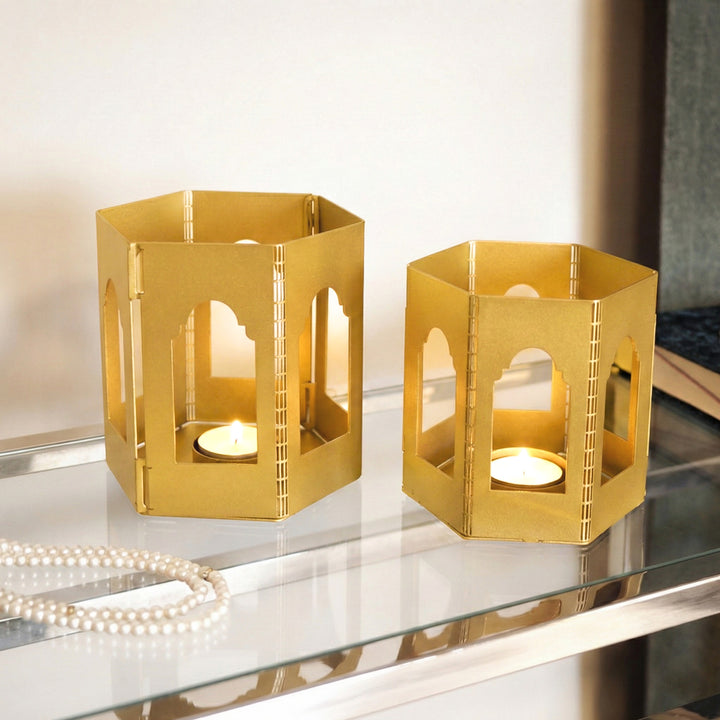 Metal Islamic Candleholder Set of 2 - WAMH228