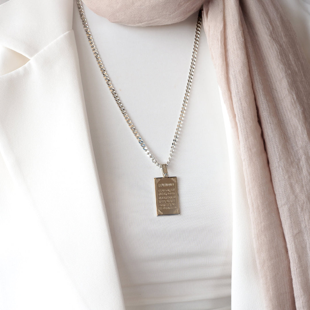 "Surely with hardship comes ease." Written Silver Necklace (Surah Ash-Sharh - 6) - WAMT035