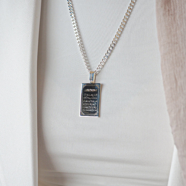"Surely with hardship comes ease." Written Silver Necklace (Surah Ash-Sharh - 6) - WAMT035