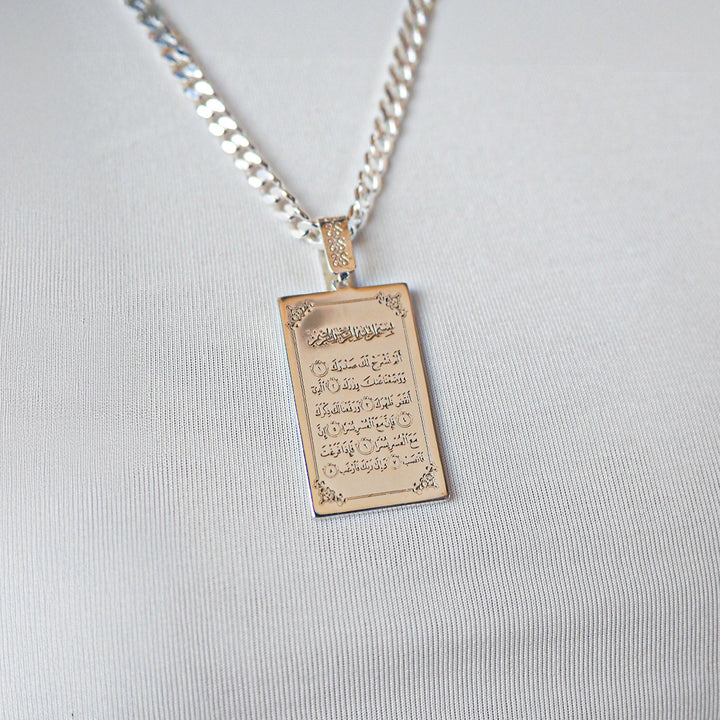 "Surely with hardship comes ease." Written Silver Necklace (Surah Ash-Sharh - 6) - WAMT035