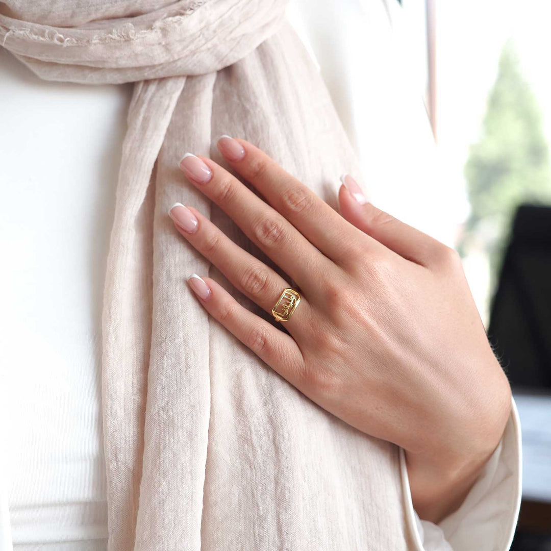 Custom Name Silver Ring (Adjustable/One Size) - WAMT045