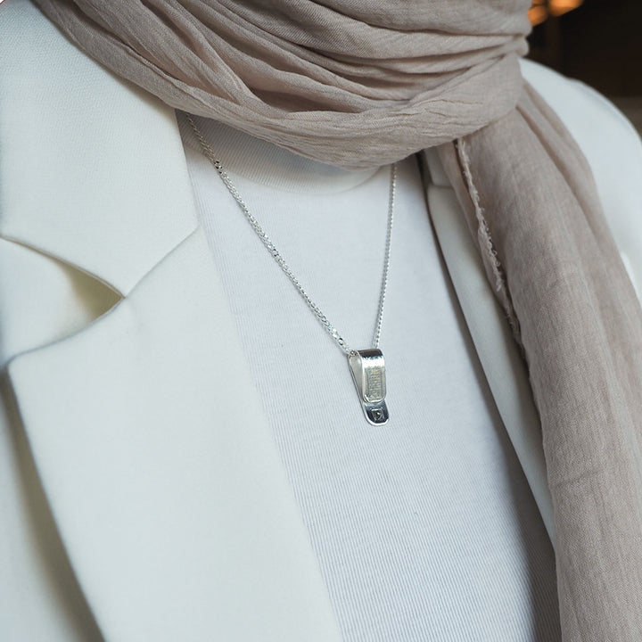 Ayatul Kursi Written Silver Necklace - WAMT073