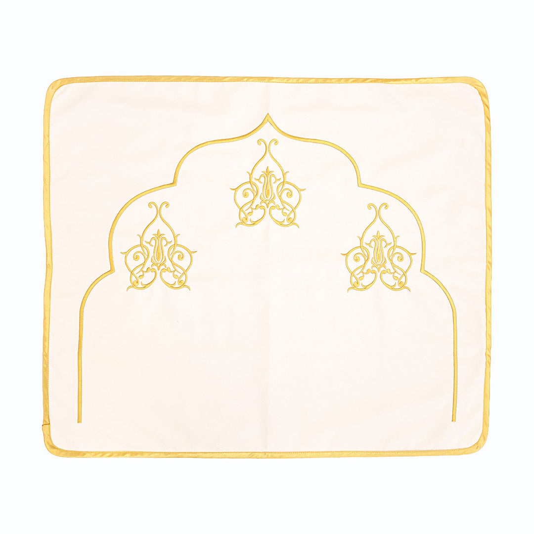 Embroidered Velvet Half Prayer Mat with Carrying Pouch - WAS051