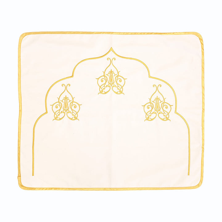 Embroidered Velvet Half Prayer Mat with Carrying Pouch - WAS051