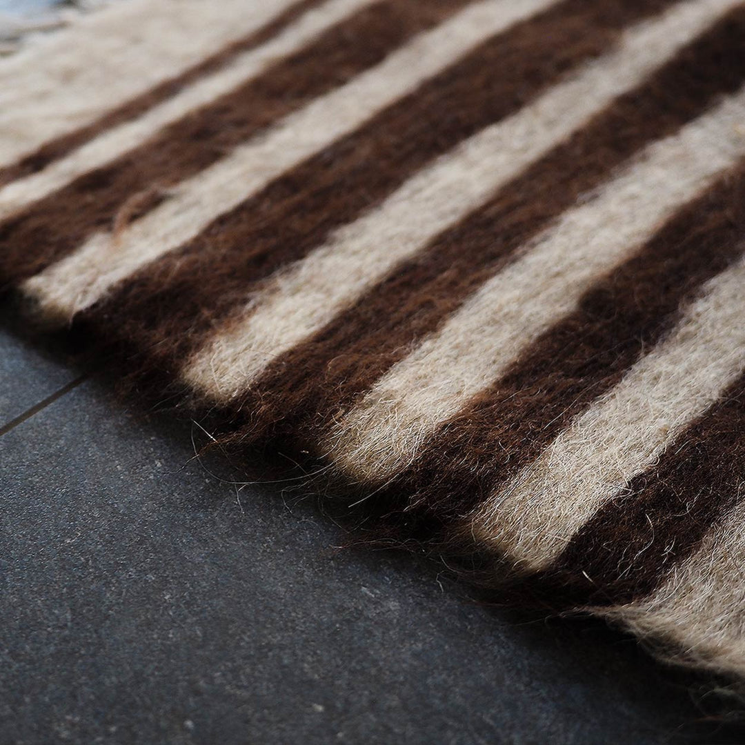 Handwoven Beige Siirt Mohair Islamic Prayer Rug - WAS052
