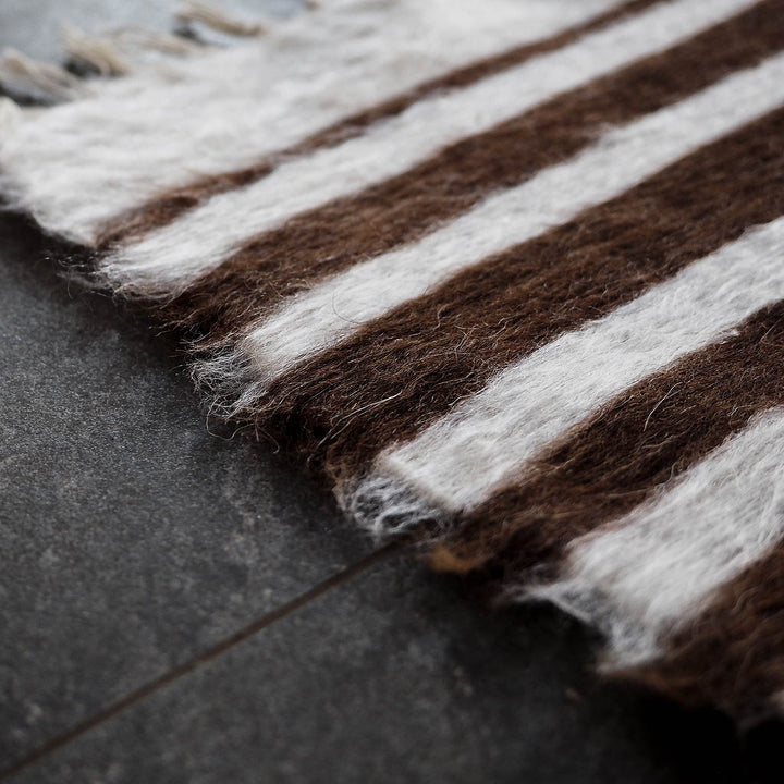 Handwoven Cream Siirt Mohair Islamic Prayer Rug - WAS053