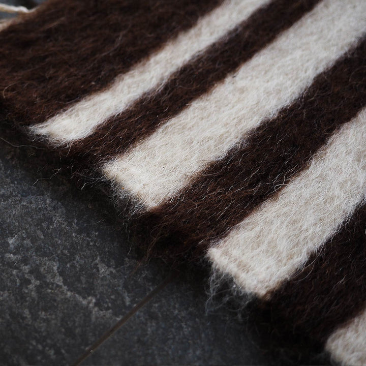Handwoven Brown Siirt Mohair Islamic Prayer Rug - WAS054